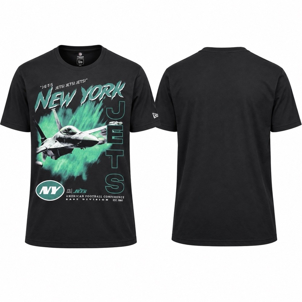 New Era New York Jets Graphic T-Shirt Men’s XXL Black NFL Team Apparel NWT